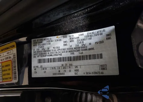 2021 Ford Ranger Xlt z USA, uszkodzony, nr VIN 1FTER4FH0MLD92742